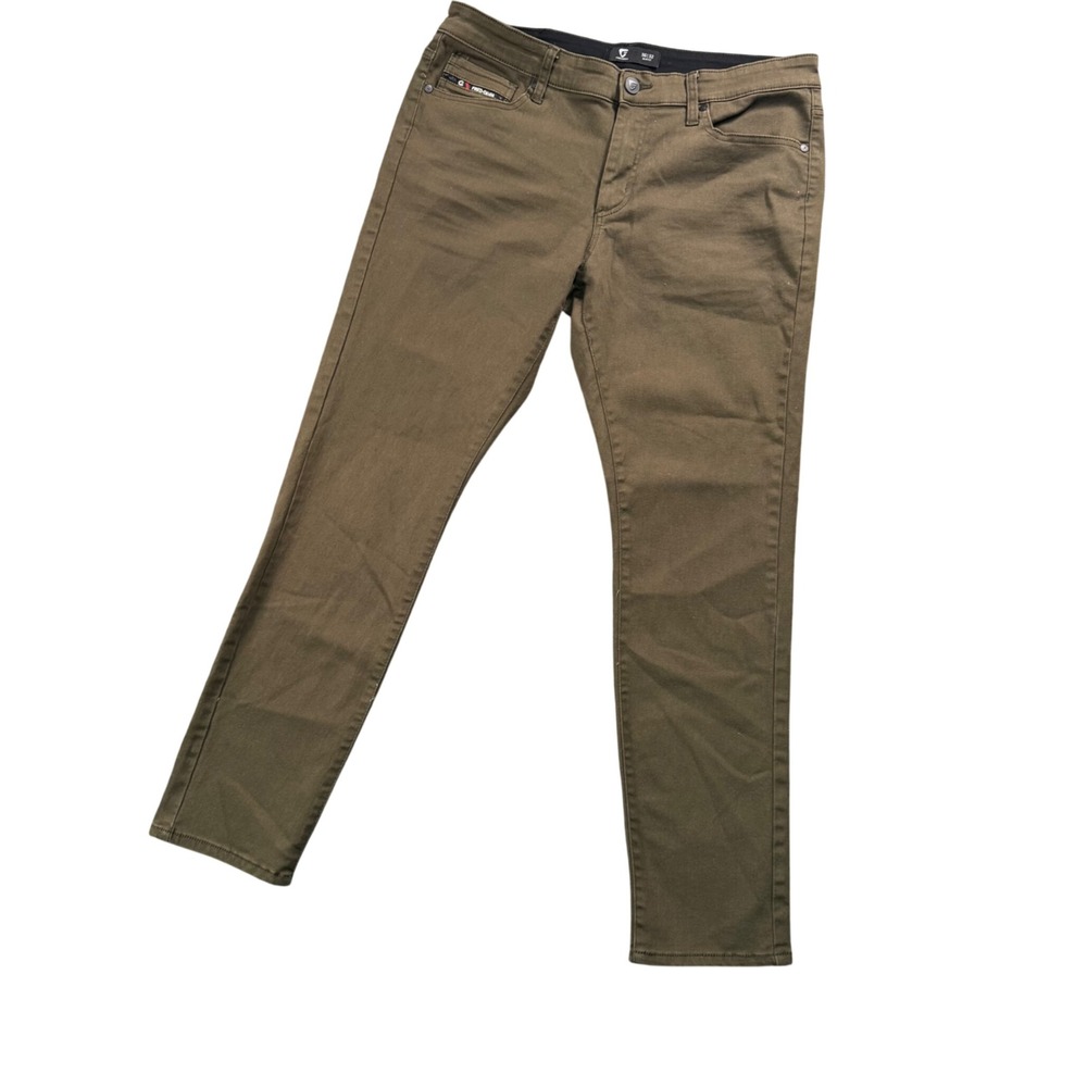 Fried Denim Mens Slim Fit Moto Pants Olive Brown 36x31‎ Utility Streetwear